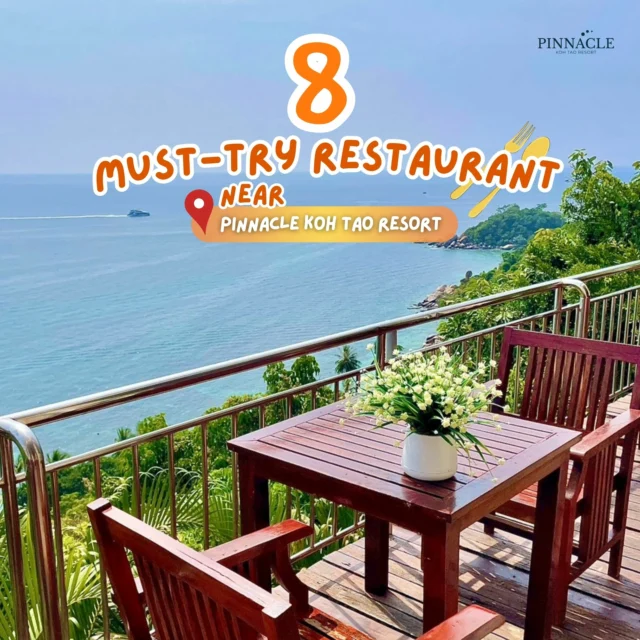 8 Must-Try restaurant near Pinnacle Koh Tao🍴

📍Pinnacle Koh Tao Resort 
• June Juea Restaurant – Traditional Thai cuisine with stunning 180° sea views. 

📍 @barracudarooftop 
• Seafood fusion with a breathtaking sunset rooftop view.

📍 @vegetabowl_kohtao 
• Colorful vegan bowls packed with fresh flavors.

📍 @la_pizzeria_da_claudio 
• Authentic Italian pizzas baked in a traditional wood-fired oven.

📍 @thegallerykohtao 
• Authentic traditional Thai cuisine

📍 @coconut.monkey 
• Cozy beachfront café serving smoothie bowls and fresh bites.

📍 @nolan.adrian 
• Beloved family-run restaurant serving homestyle Thai dishes.

📍 995Duck
• Famous for its delicious roast duck and local flavors.
.
👉Book now, click on the Bio
_______________________________
For inquiries or reservations:
📲Line : @pinnaclehotels
☎ Phone : 077 456 404
📩 pktreservation1@gmail.com
📌Location : Koh Tao, Surat Thani

**** Terms and conditions apply.

#barracudarooftoprestaurant #TheGallery #VegetaBowl #LaPizzeriadaClaudio  #CoconutMonkey #P.Oy'sPlace  #995Duck #KohTao #PinnacleKohTao #IslandAdventure #PinnacleKohTao #PinnacleKohTaoResort #KohTaoResort #kohtao #KohtaoAdventures #โรงแรมติดทะเล #ที่พักติดทะเล  #เที่ยวเกาะเต่า #รีสอร์ทเกาะเต่า  #เกาะเต่า #โรงแรมเกาะเต่า #จองตรงคุ้มกว่า #ทะเลเกาะเต่า